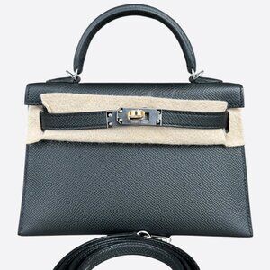Hermes Black Epsom Mini Kelly 20